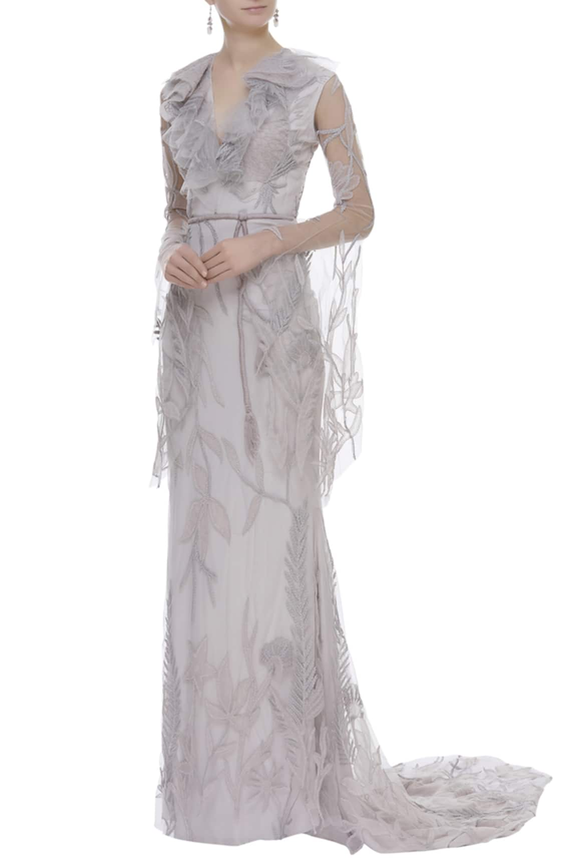 Karleo Embroidered Trail Gown