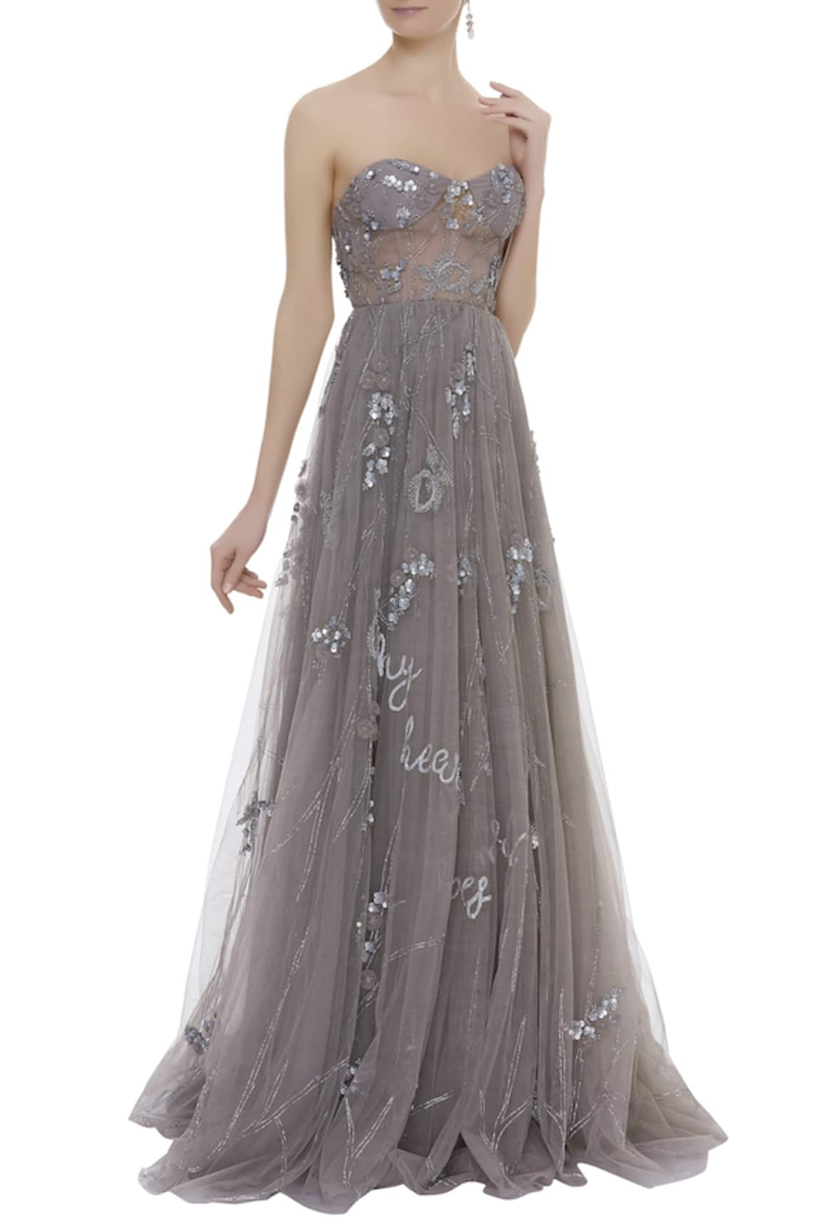 Karleo Embellished Bandeau Gown