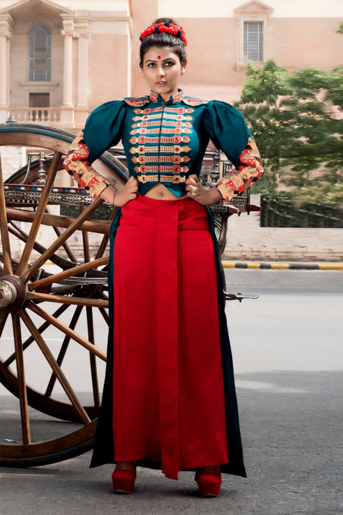 Xoxo Apurva Embroidered Jacket & Pleated Skirt Set