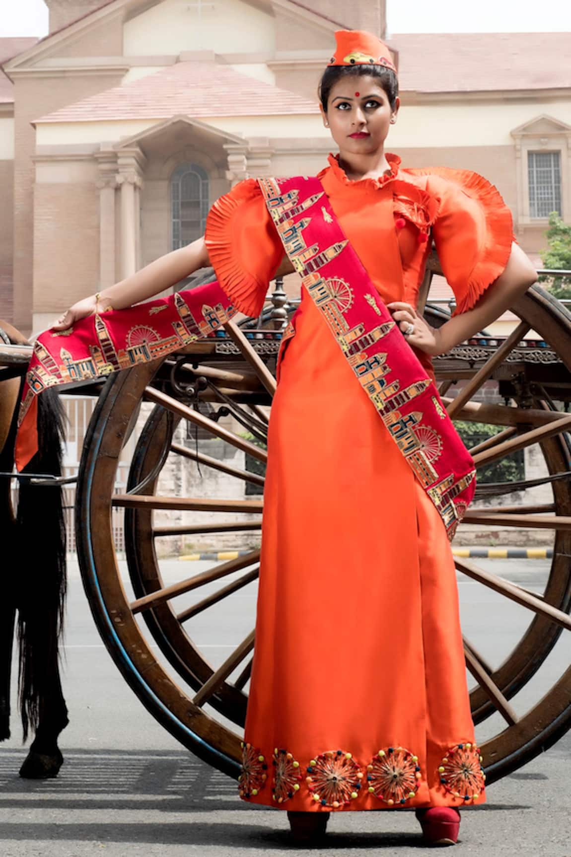 XOXO Apurva Embroidered Saree Gown