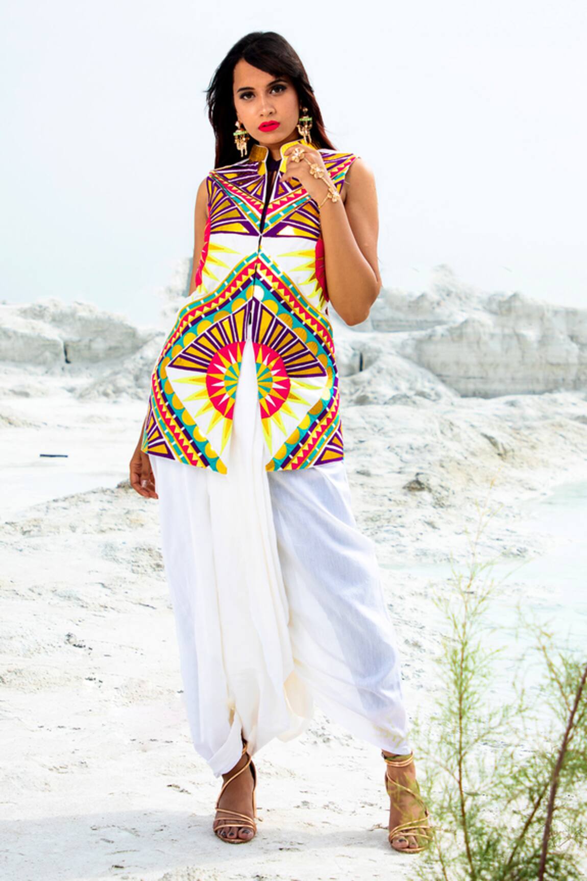 Xoxo Apurva Chanderi Silk Jacket & Dhoti Pant Set 
