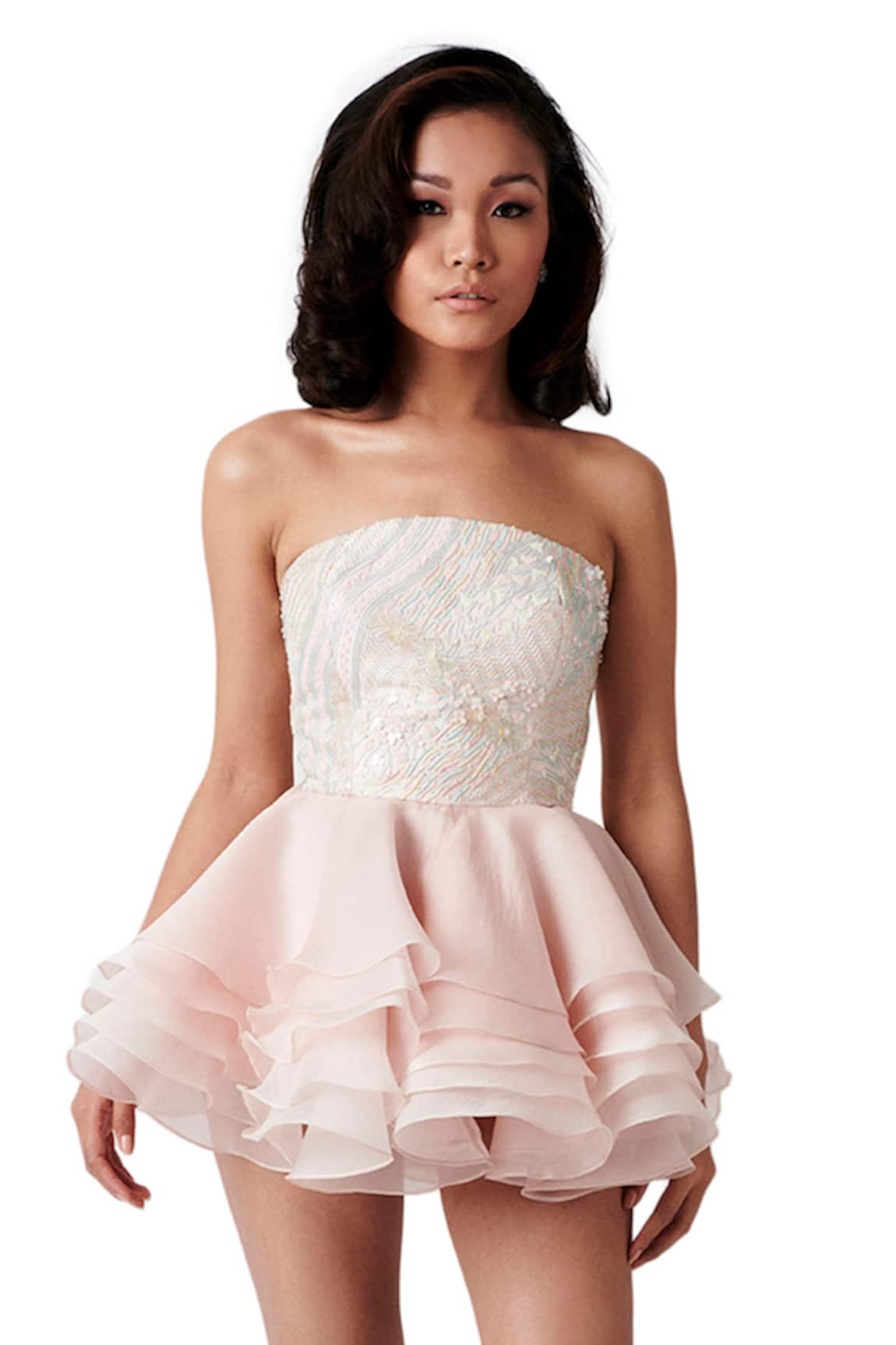 Amaare Embellished Bandeau Dress