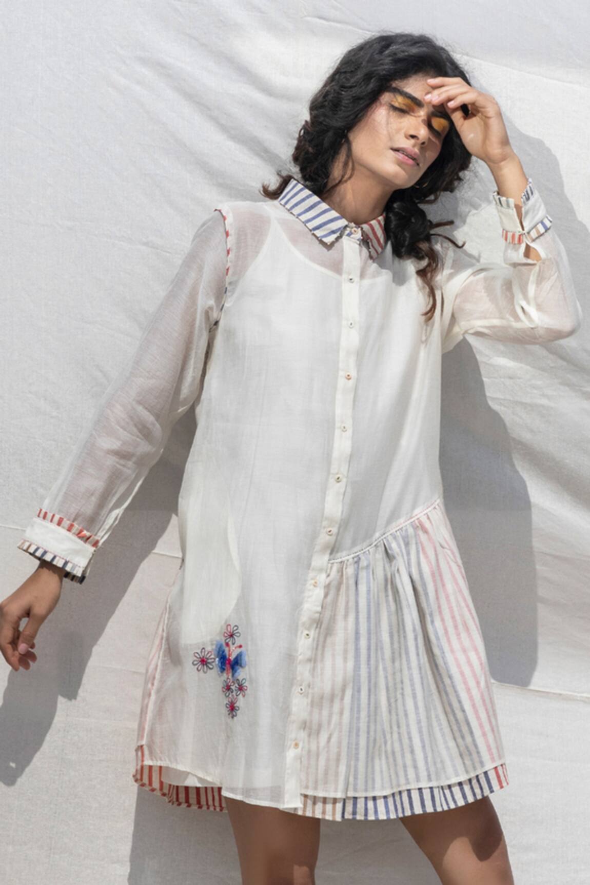 Dhaari Handwoven Shirt Dress with Inner