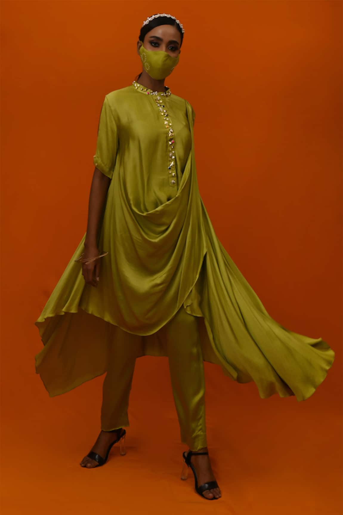 XOXO Apurva  Draped Tunic & Pant Set