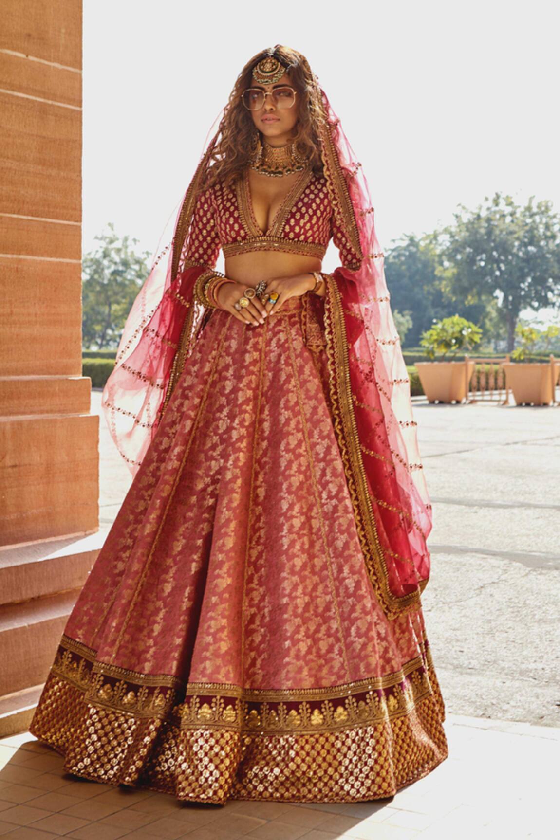 Pink Full Embroidery Work Pure Silk Sabyasachi Party Wear Lehenga With  Blouse At Rs 4865 Sabyasachi Replica Lehenga In Surat ID: 21406812191 |  lupon.gov.ph