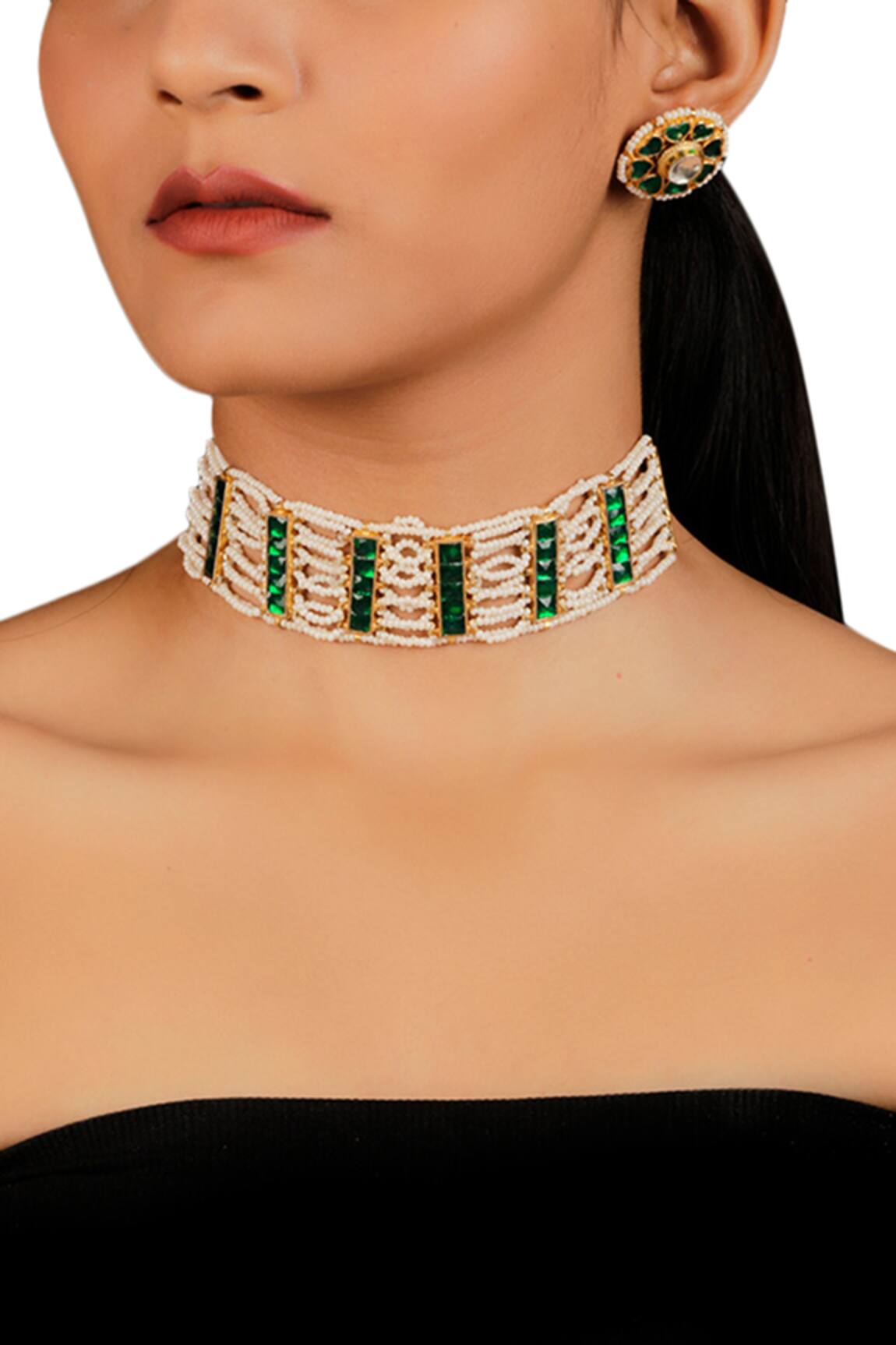 Namasya Bead Kundan Choker Set