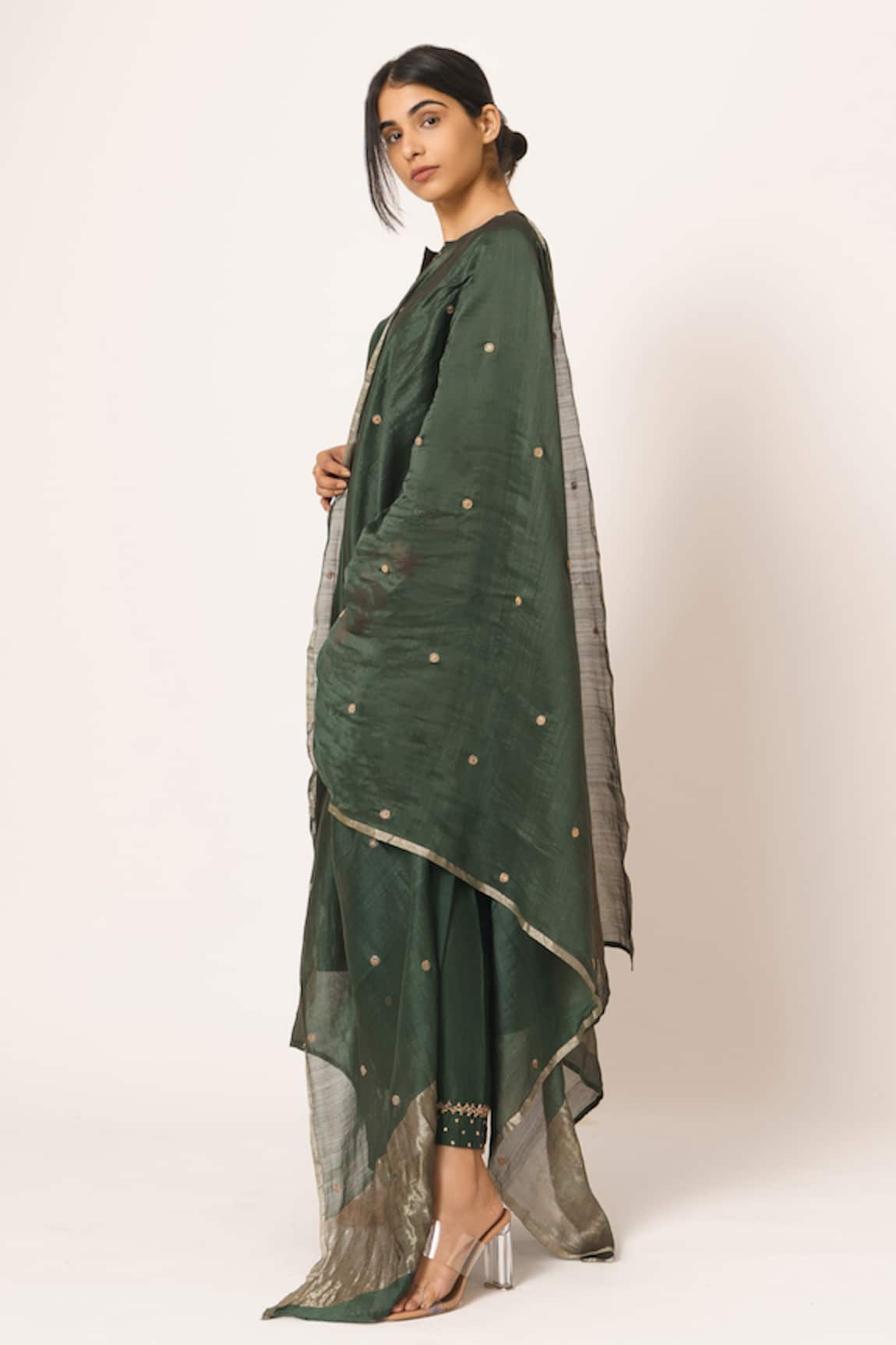 Dot Chanderi Embroidered Dupatta