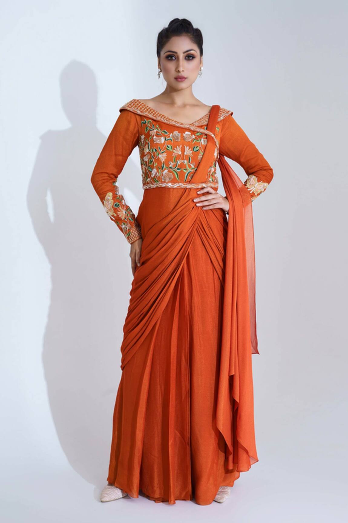 Suruchi Parakh Georgette Crepe Saree Gown