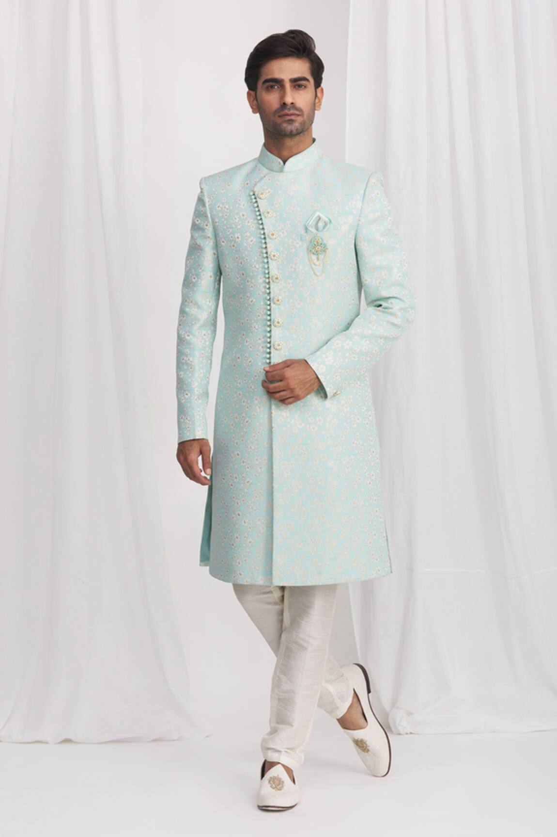 Samyukta Singhania Silk Brocade Sherwani & Pant Set