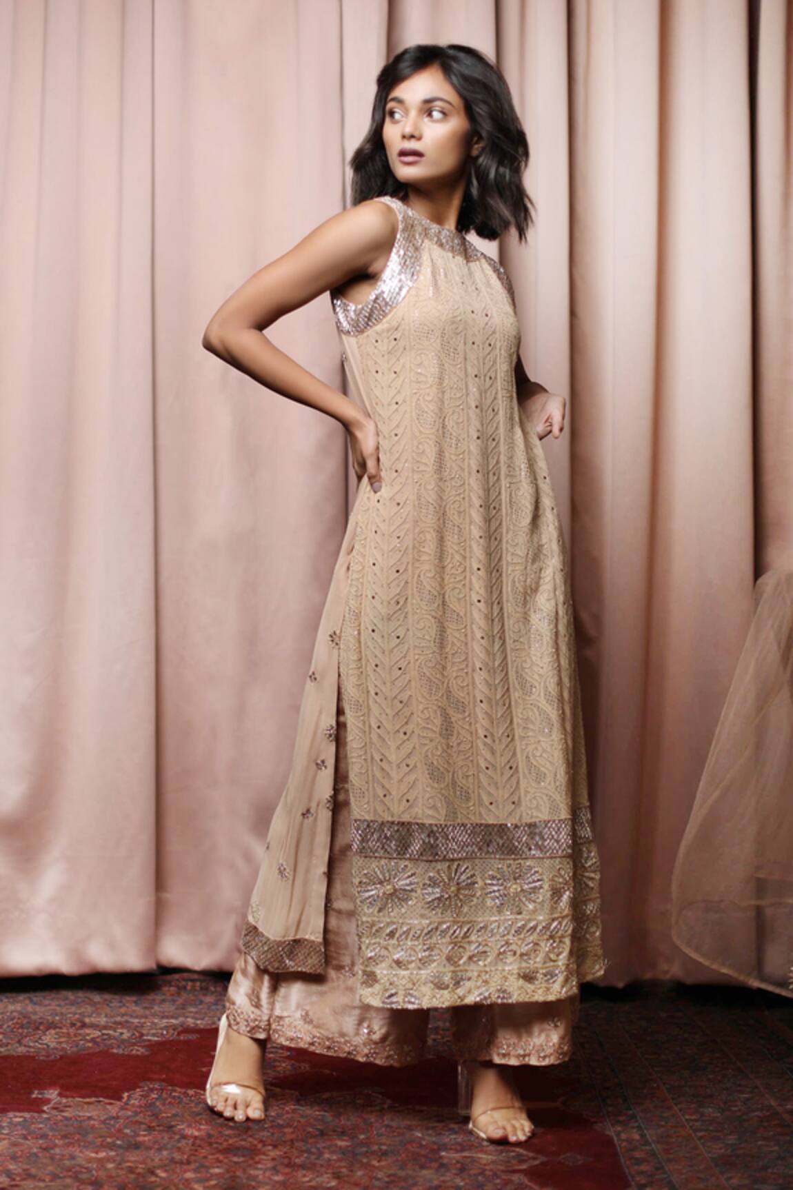 Nandita Thirani Embroidered Kurta & Palazzo Set