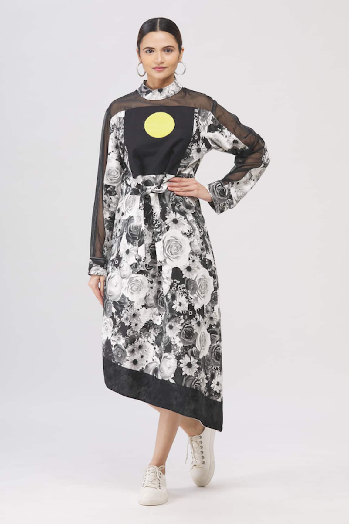 I AM Trouble By KC Floral Print Asymmetric Dress 