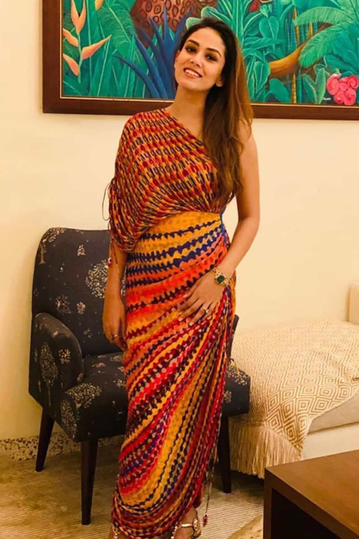 Saaksha & Kinni One Shoulder Pleated Dress