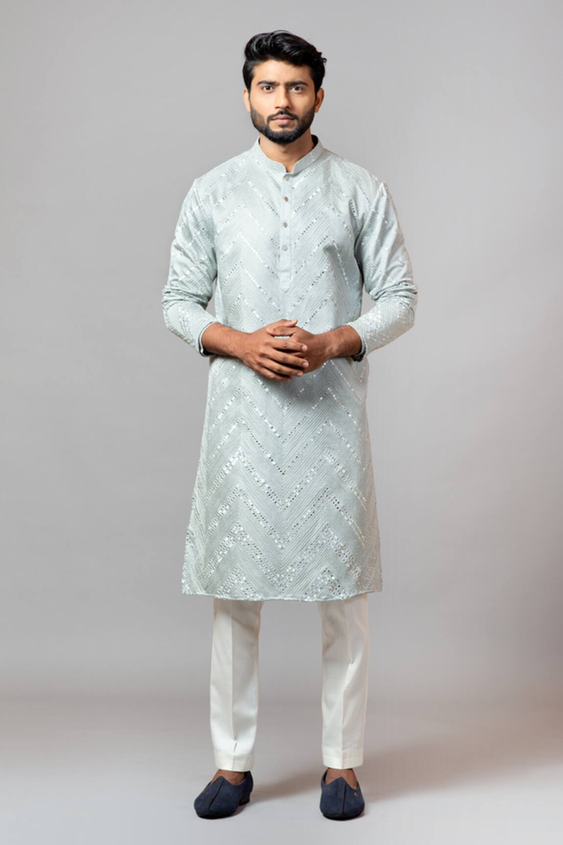 Paarsh Linen Satin Embroidered Kurta Set