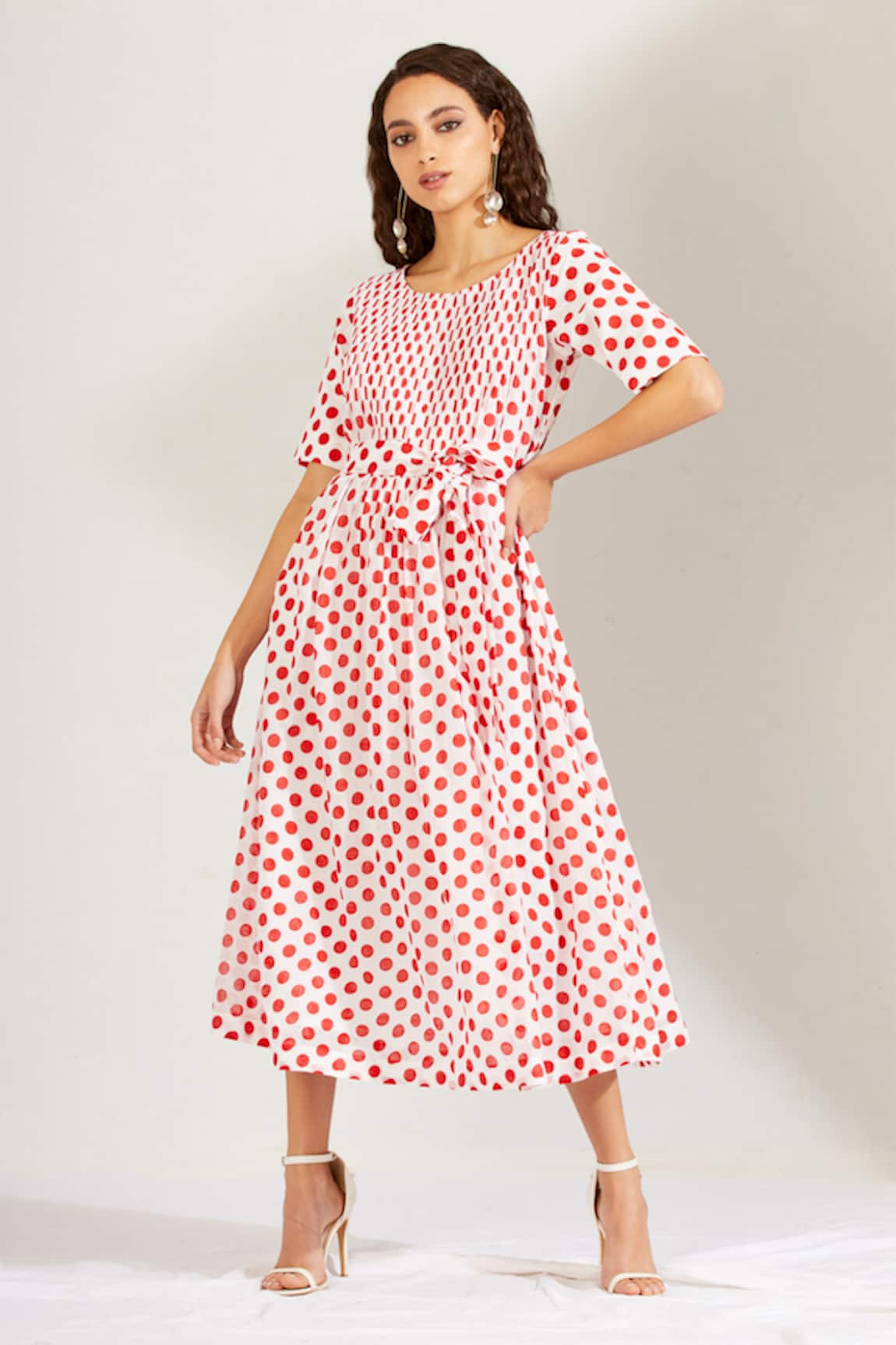 Label Earthen Polka Dot Print Dress