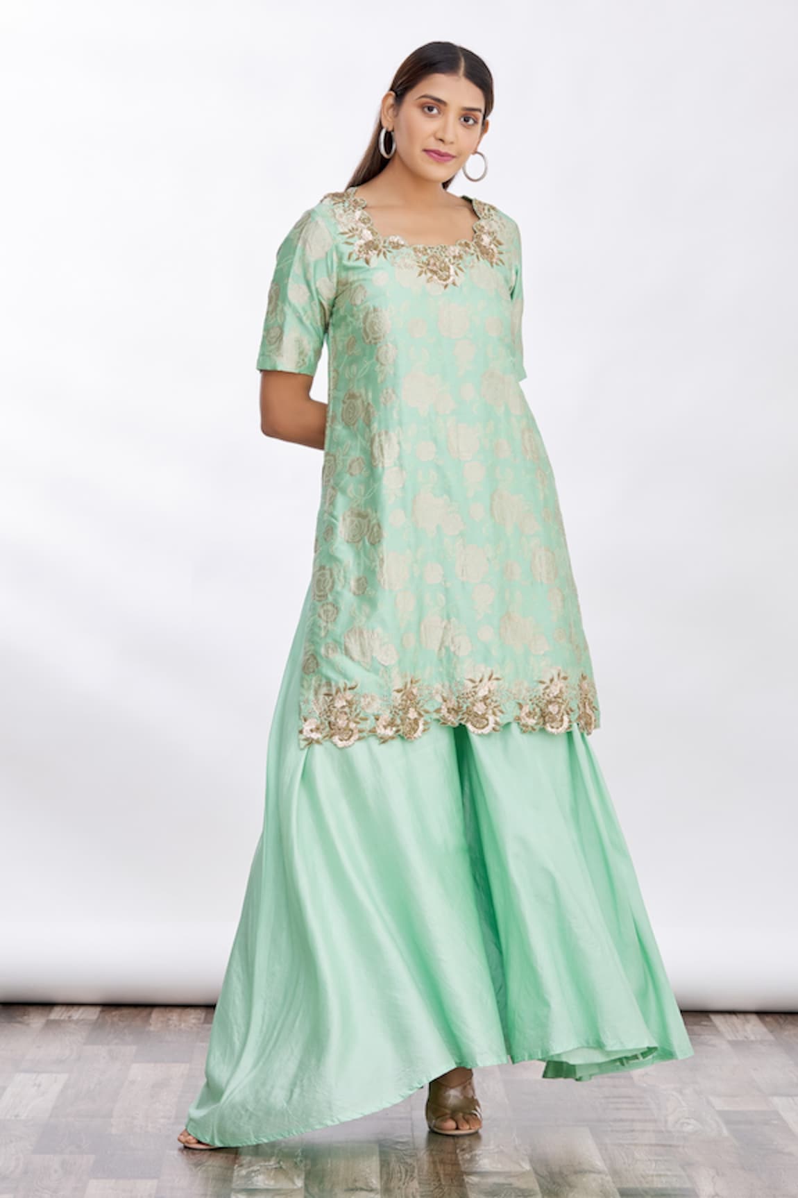 Mathili's Floral Embellished Kurta & Palazzo Set