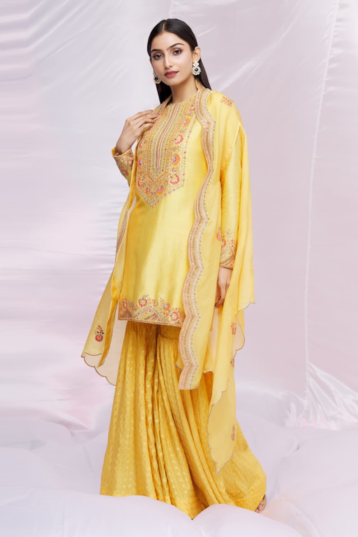 Petticoat Lane by Divya Brocade Sharara Set With Cape