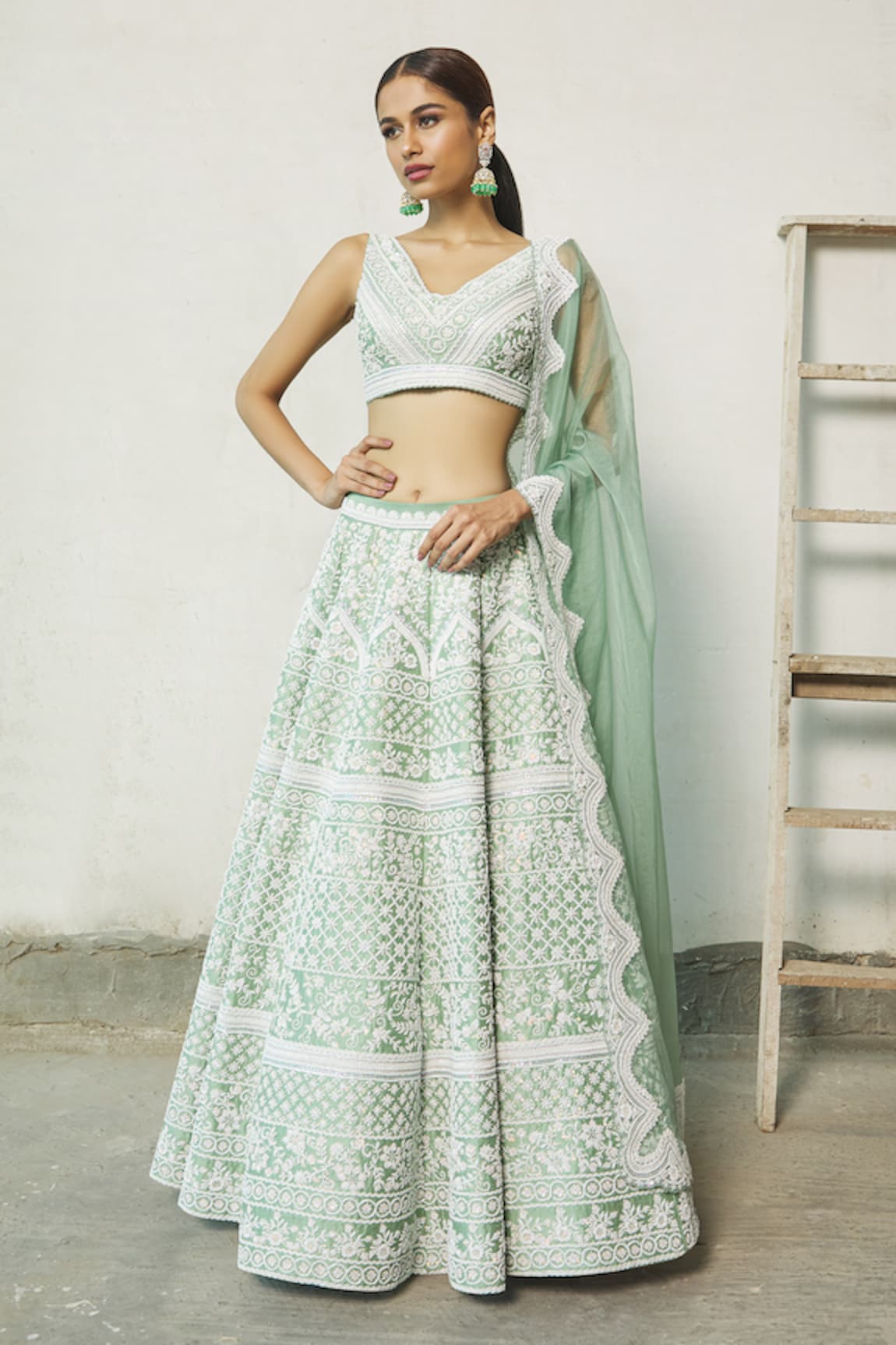 Riantas Floral Embroidered Bridal Lehenga Set