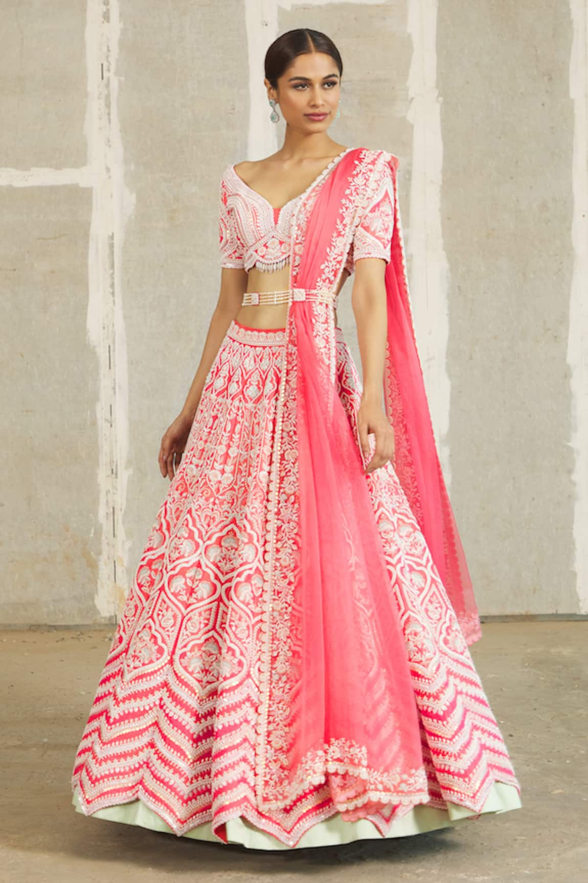 Riantas Floral Embroidered Bridal Lehenga Set