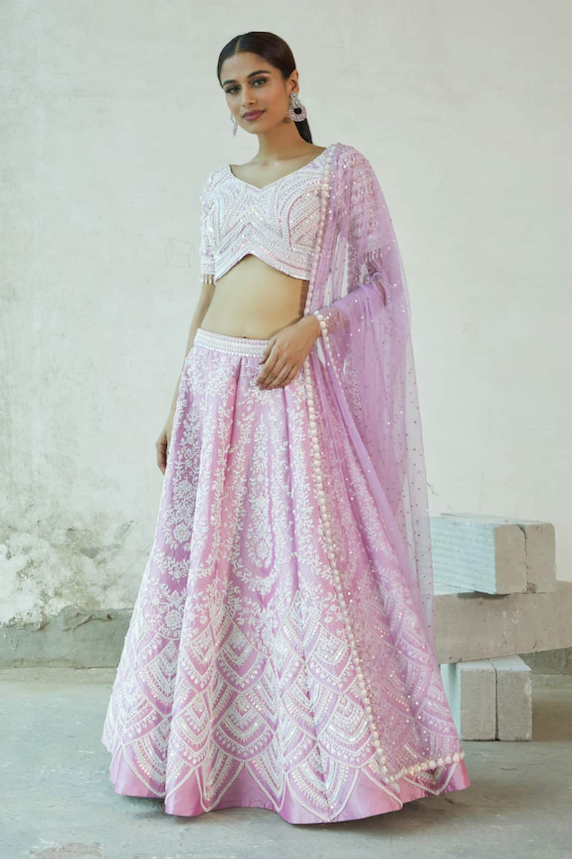 Riantas Floral Embroidered Bridal Lehenga Set