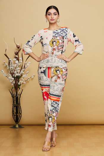 Nautanky Japanese Print Pant Set 