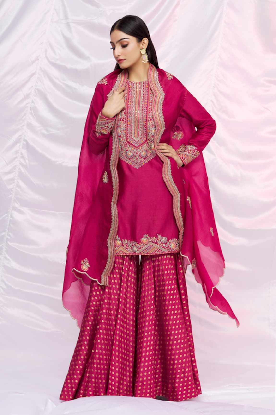 Petticoat Lane by Divya Brocade Sharara Set With Cape