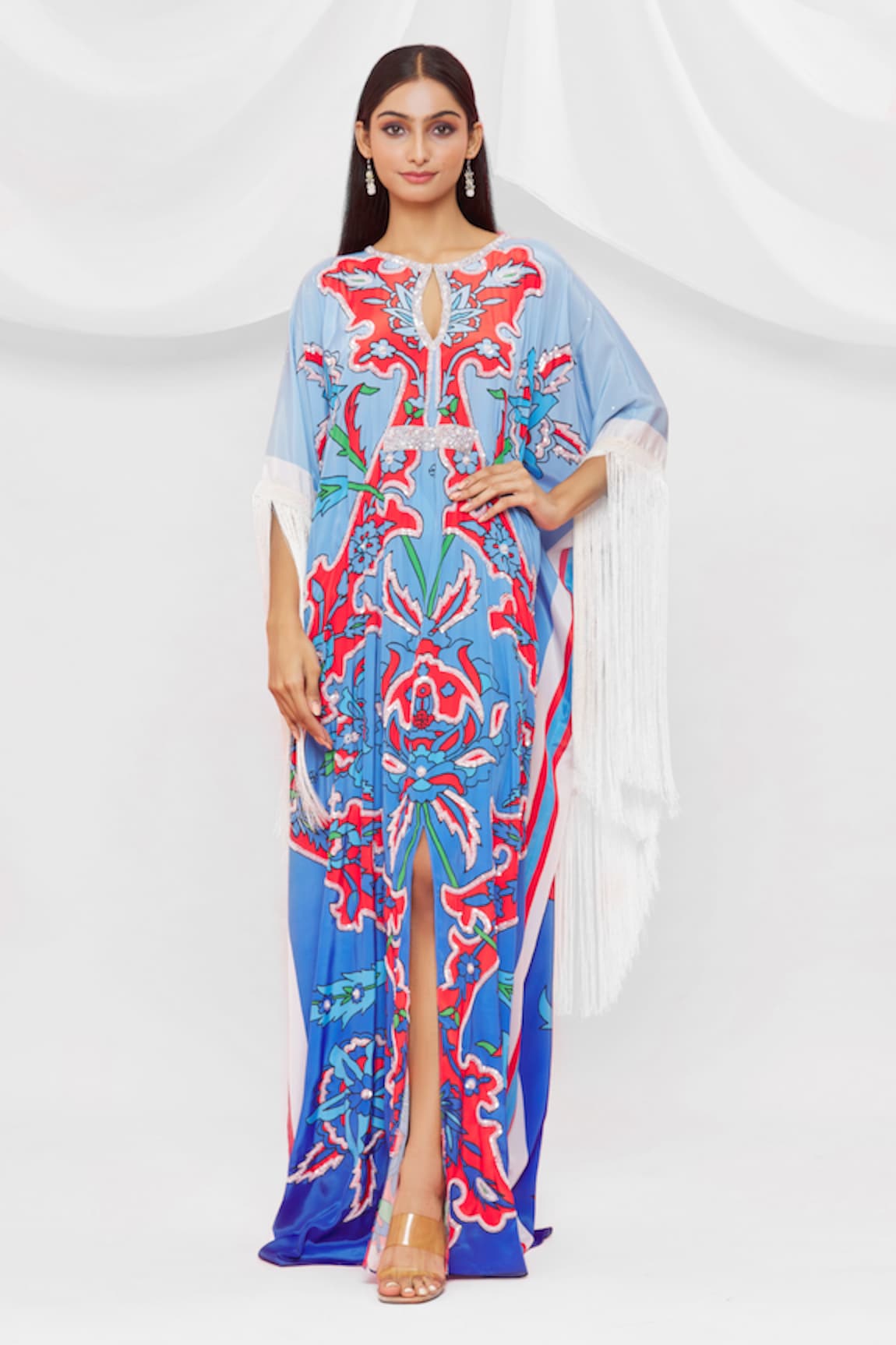 Pria Kataria Puri Floral Pattern Tassel Sleeve Kaftan