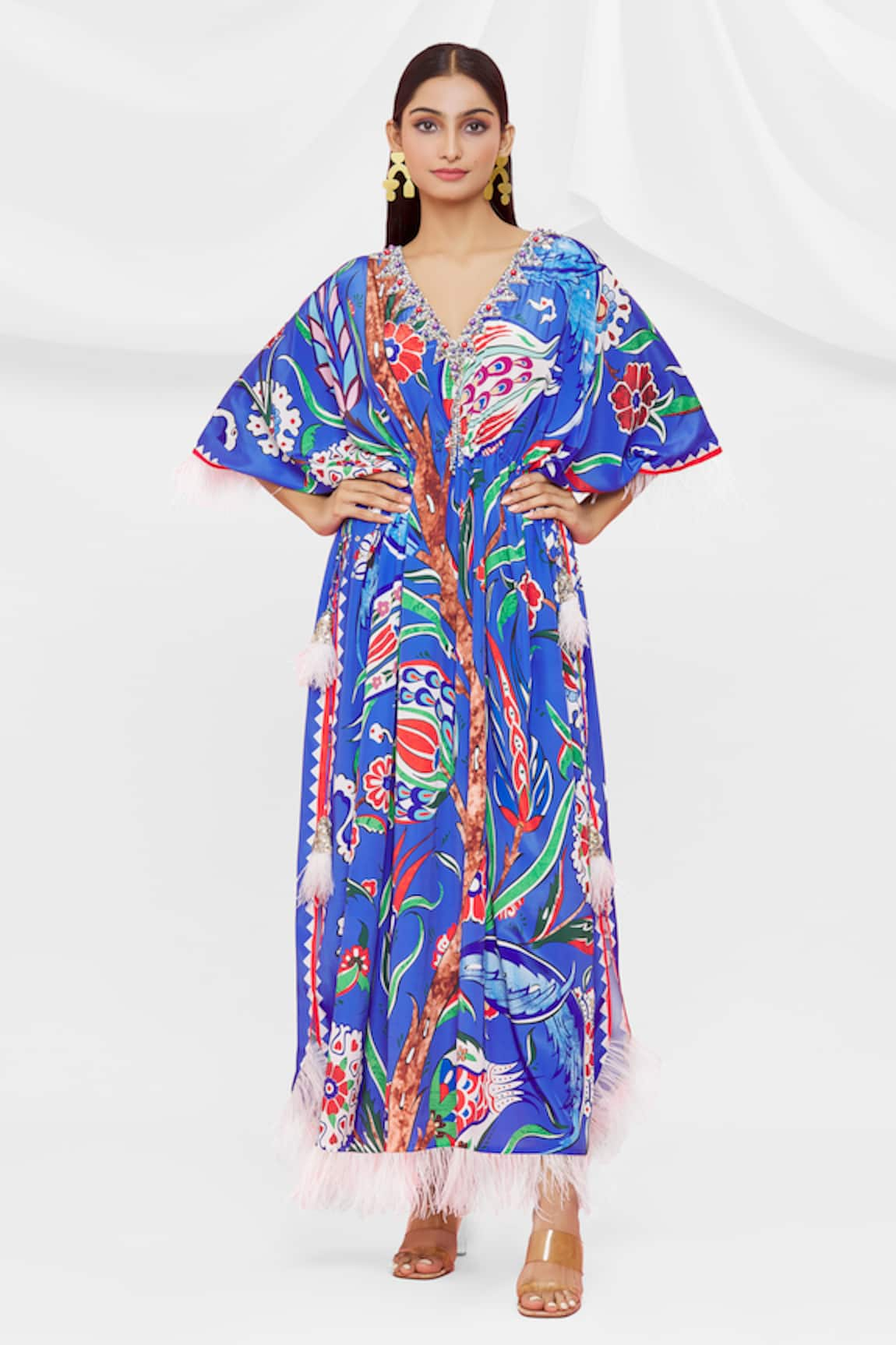 Pria Kataria Puri Floral Pattern V Neck Kaftan