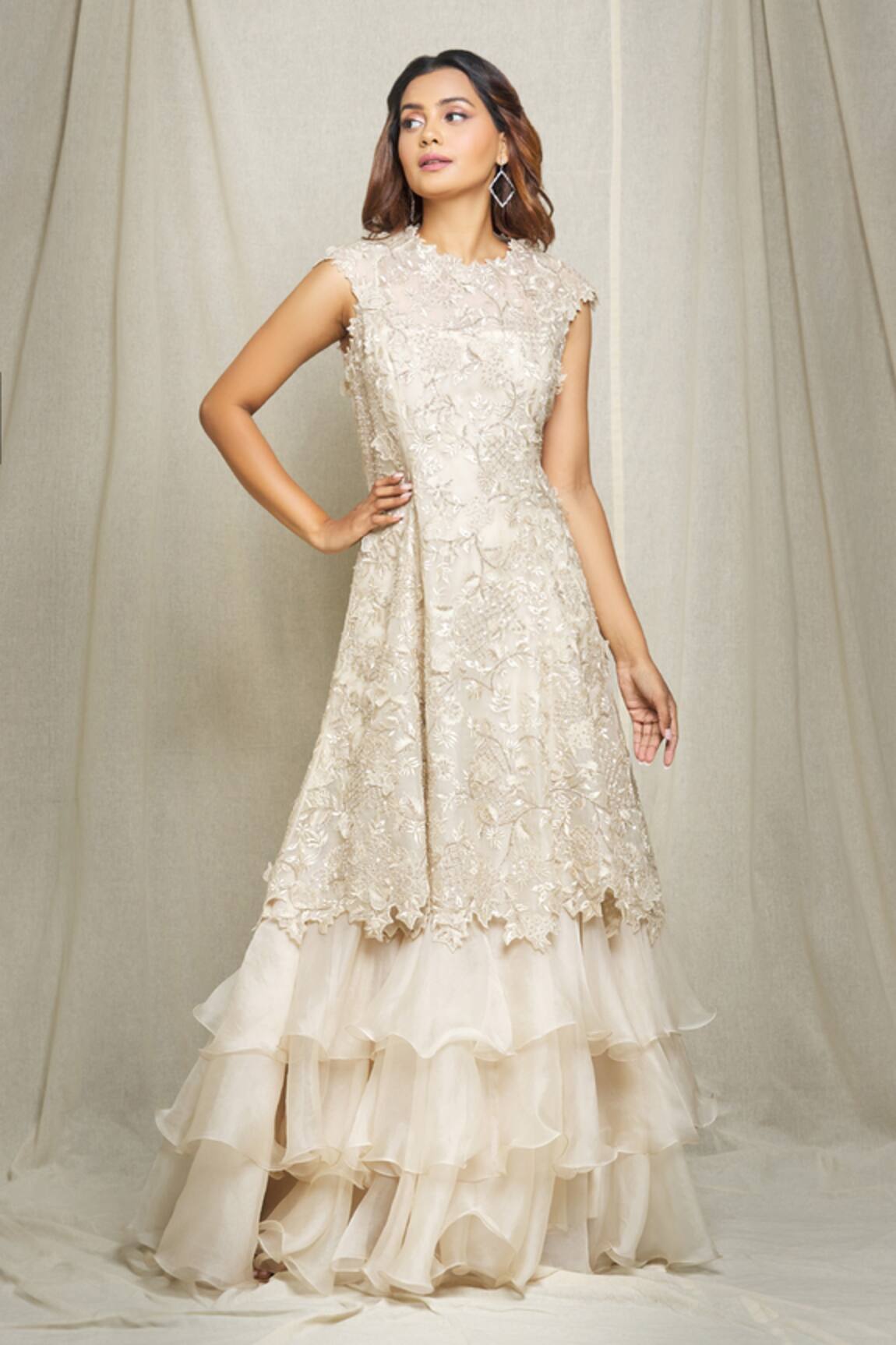 Anushree Reddy Floral Embroidered Kurta With Dress