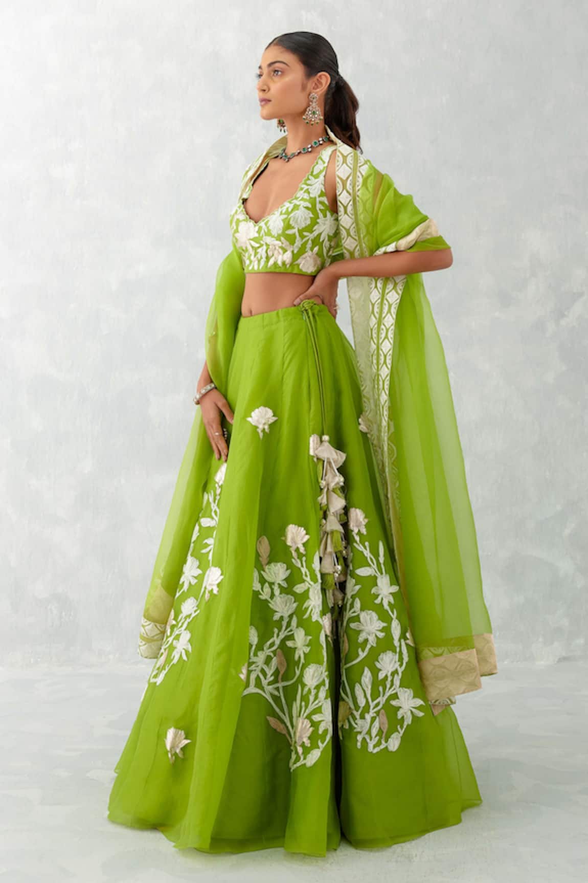 Devnaagri Floral Pattern Lehenga Set