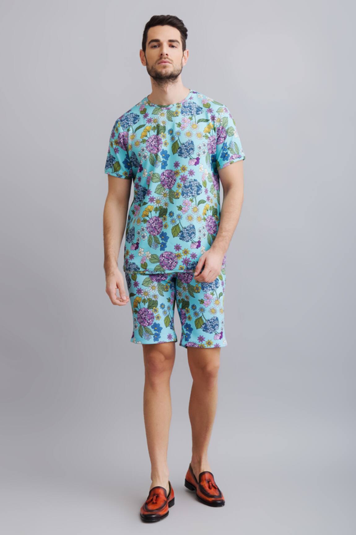 Nautanky Floral Print T-Shirt & Shorts Set 