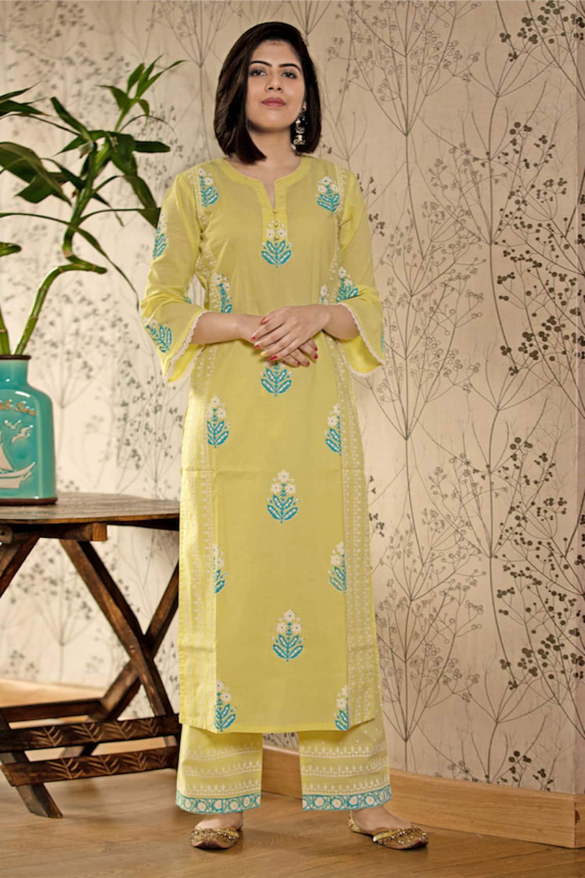 Abbaran Hand Block Print Kurta Set 