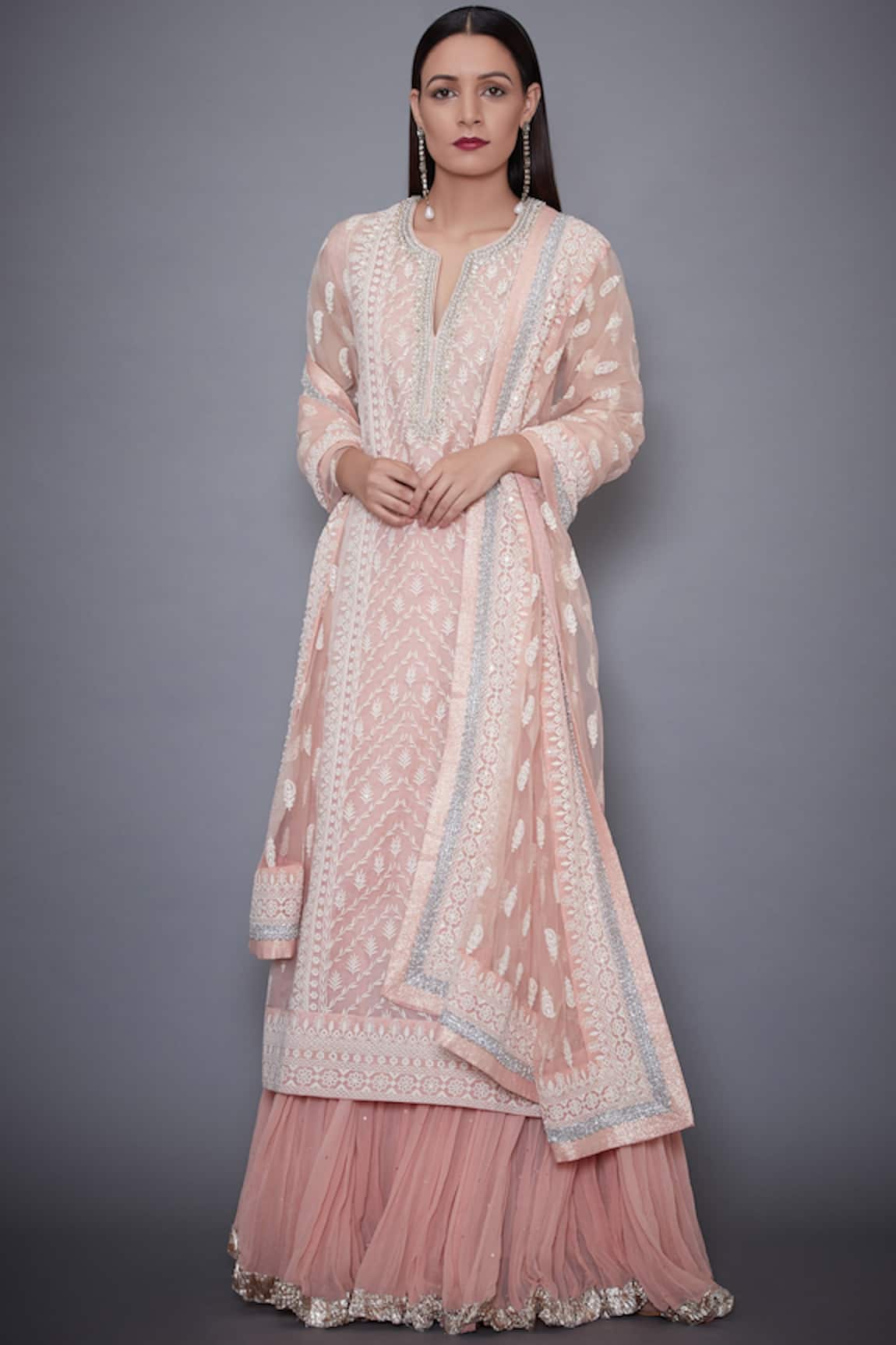 RI.Ritu Kumar Embroidered Kurta Lehenga Set