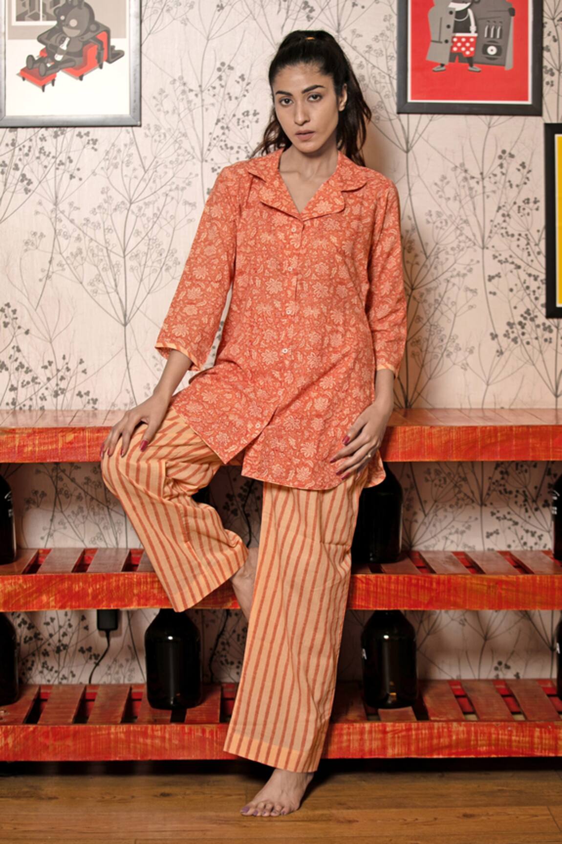 Abbaran Block Print Kurta & Pant Set 