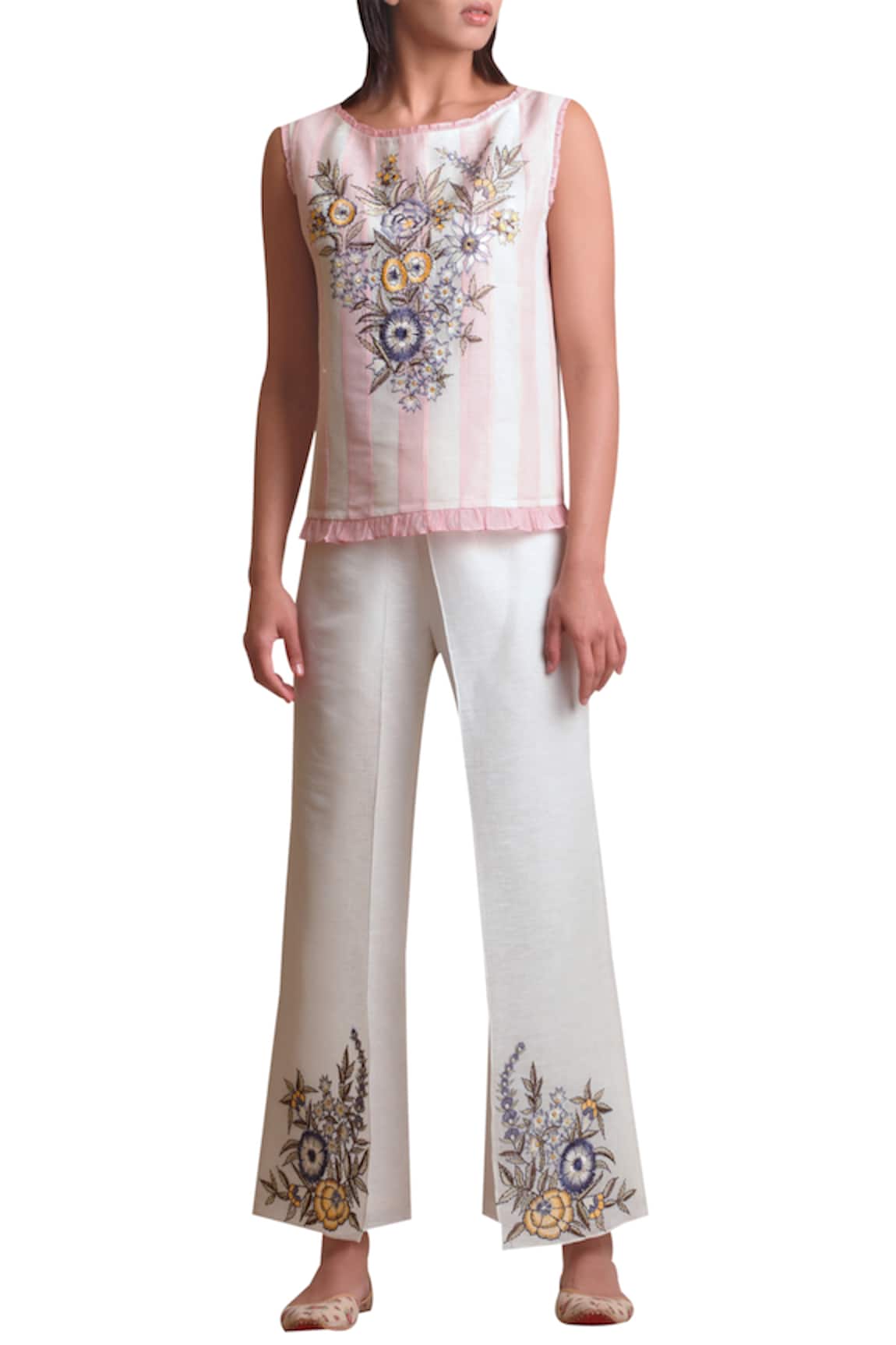 Sue Mue Linen panel top pant set