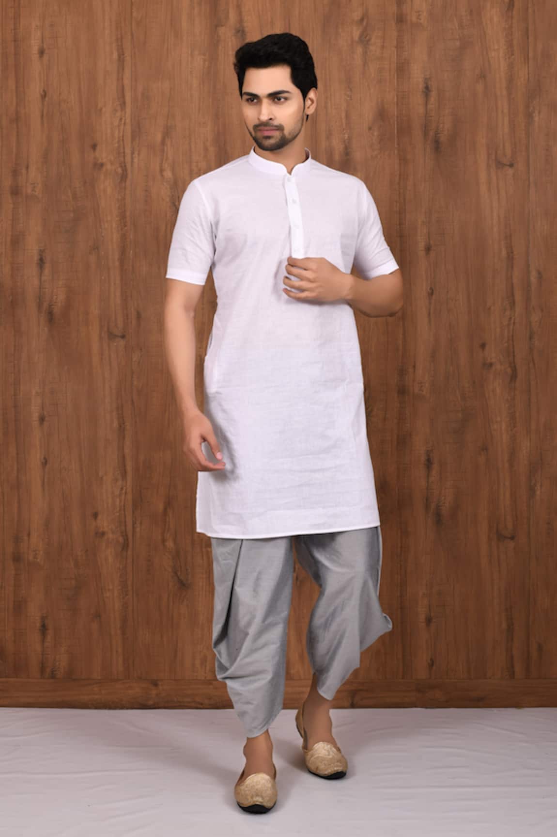 Aryavir Malhotra Cotton Silk Draped Dhoti Pant