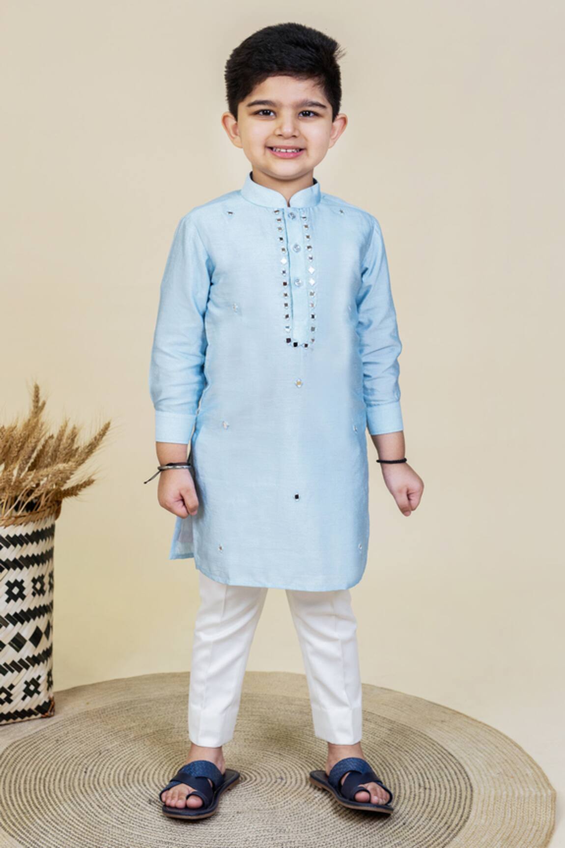 Little Boys Closet by Gunjan Khanijou Embellished Kurta Set