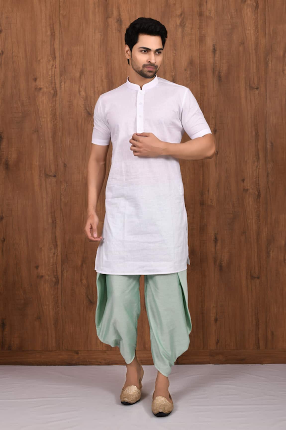 Aryavir Malhotra Cotton Silk Draped Dhoti Pant