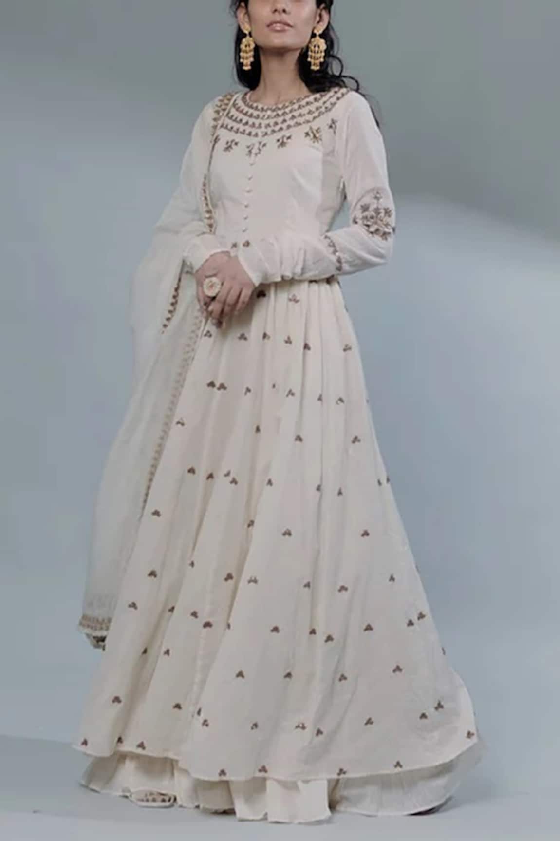 Astha Narang Chanderi Anarkali Sharara Set