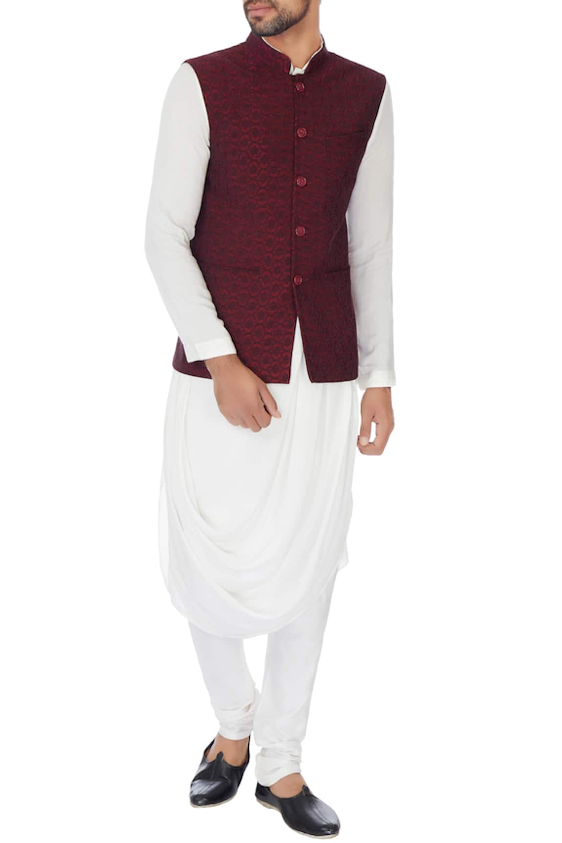Mehraab Linen Textured Nehru Jacket