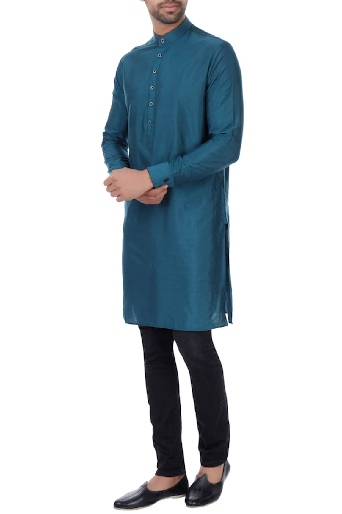 Vavci Cotton Silk Solid Kurta