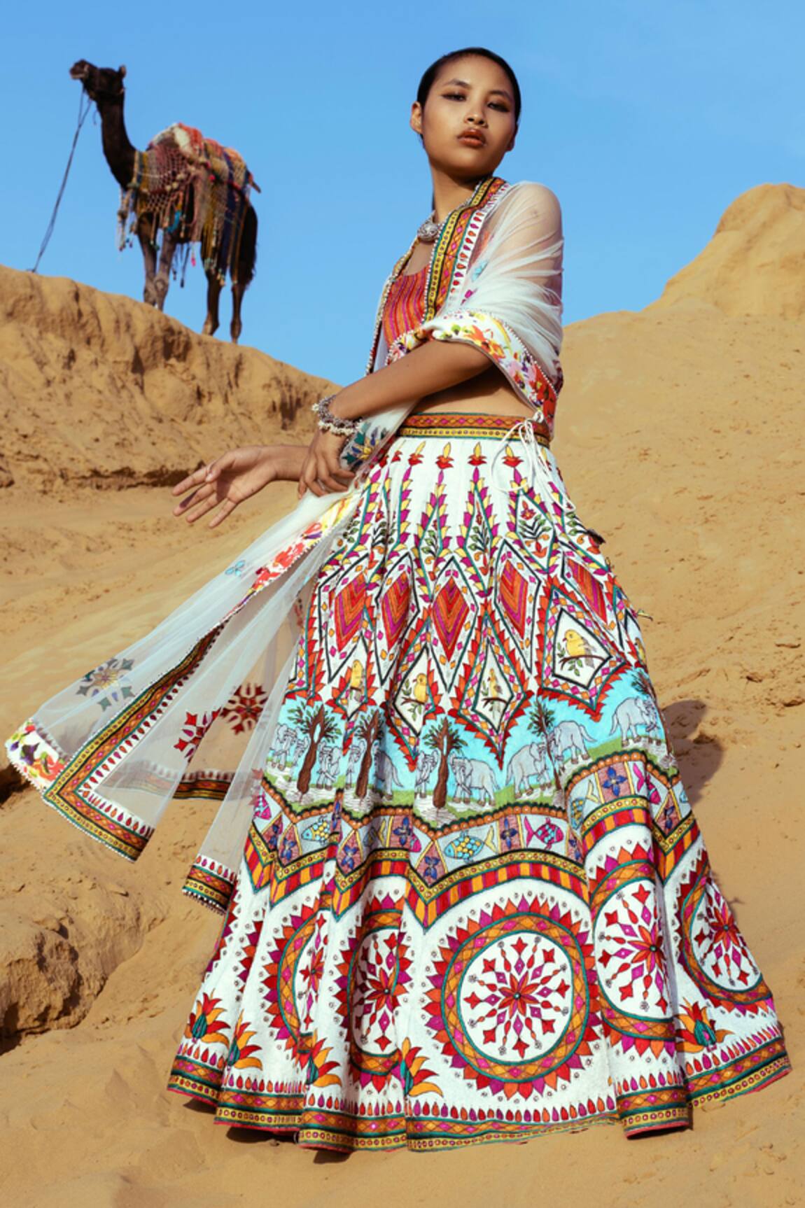 Karishma Khanduja Bareilly Chanderi Embroidered Lehenga Set