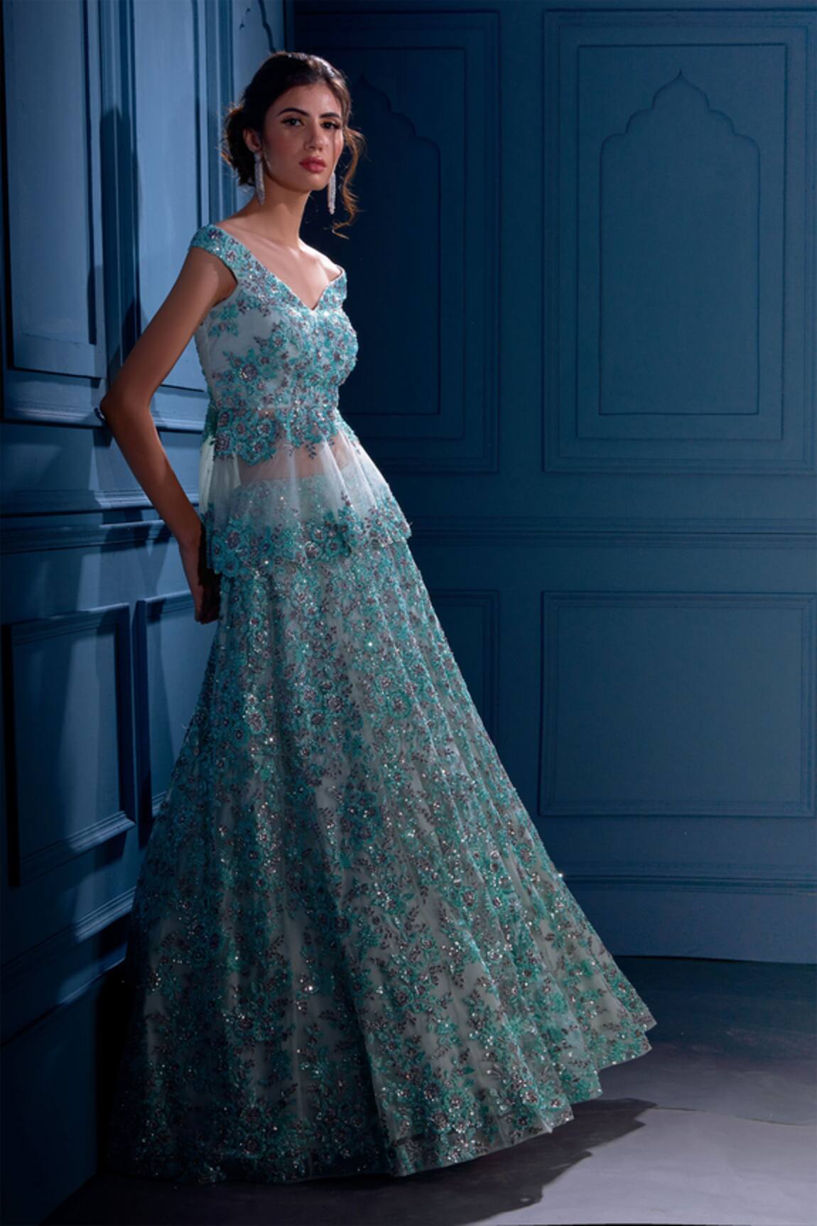 Angad Singh Peplum Blouse & Lehenga Set