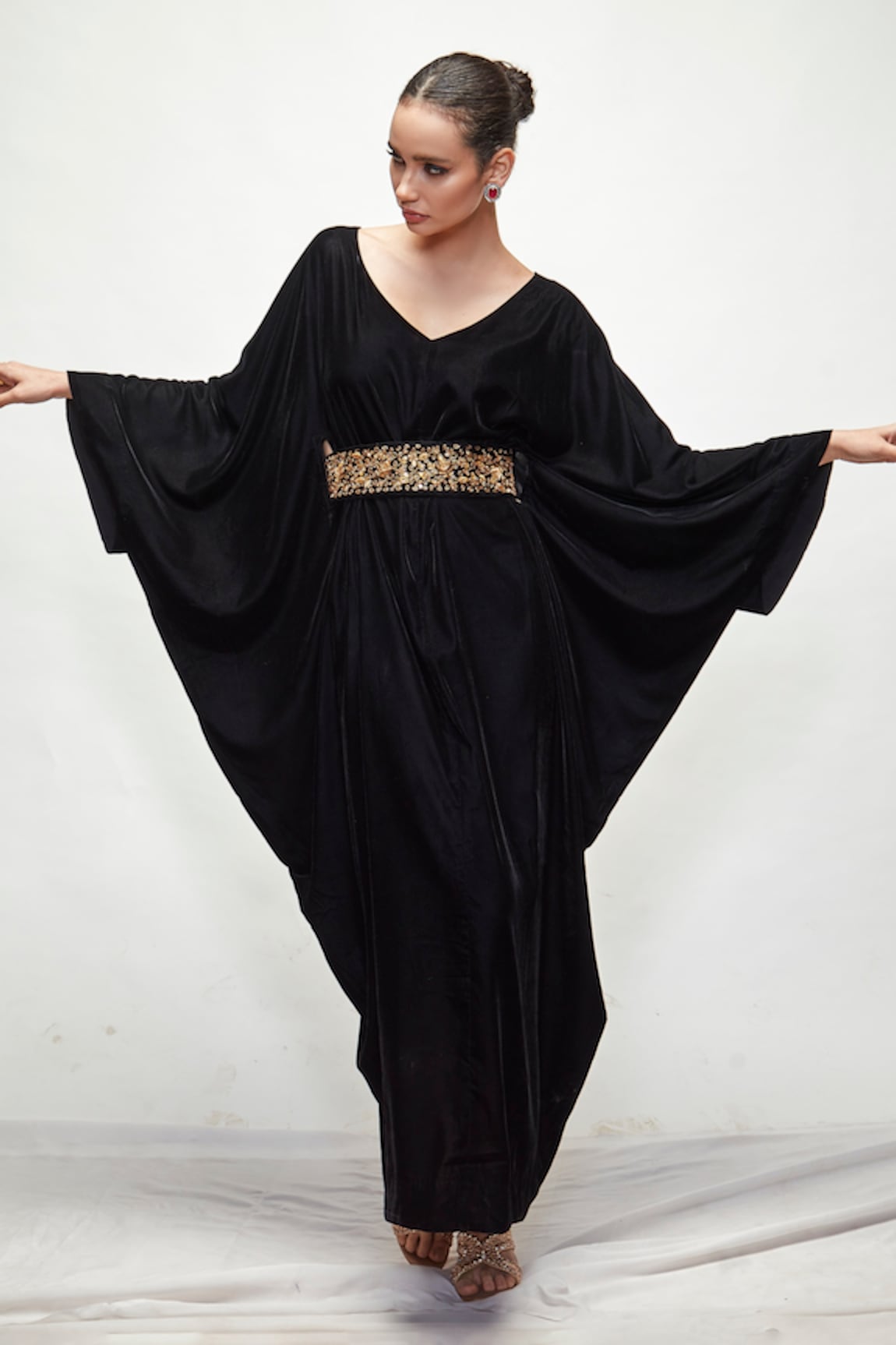 Ranian Velvet Draped Kaftan