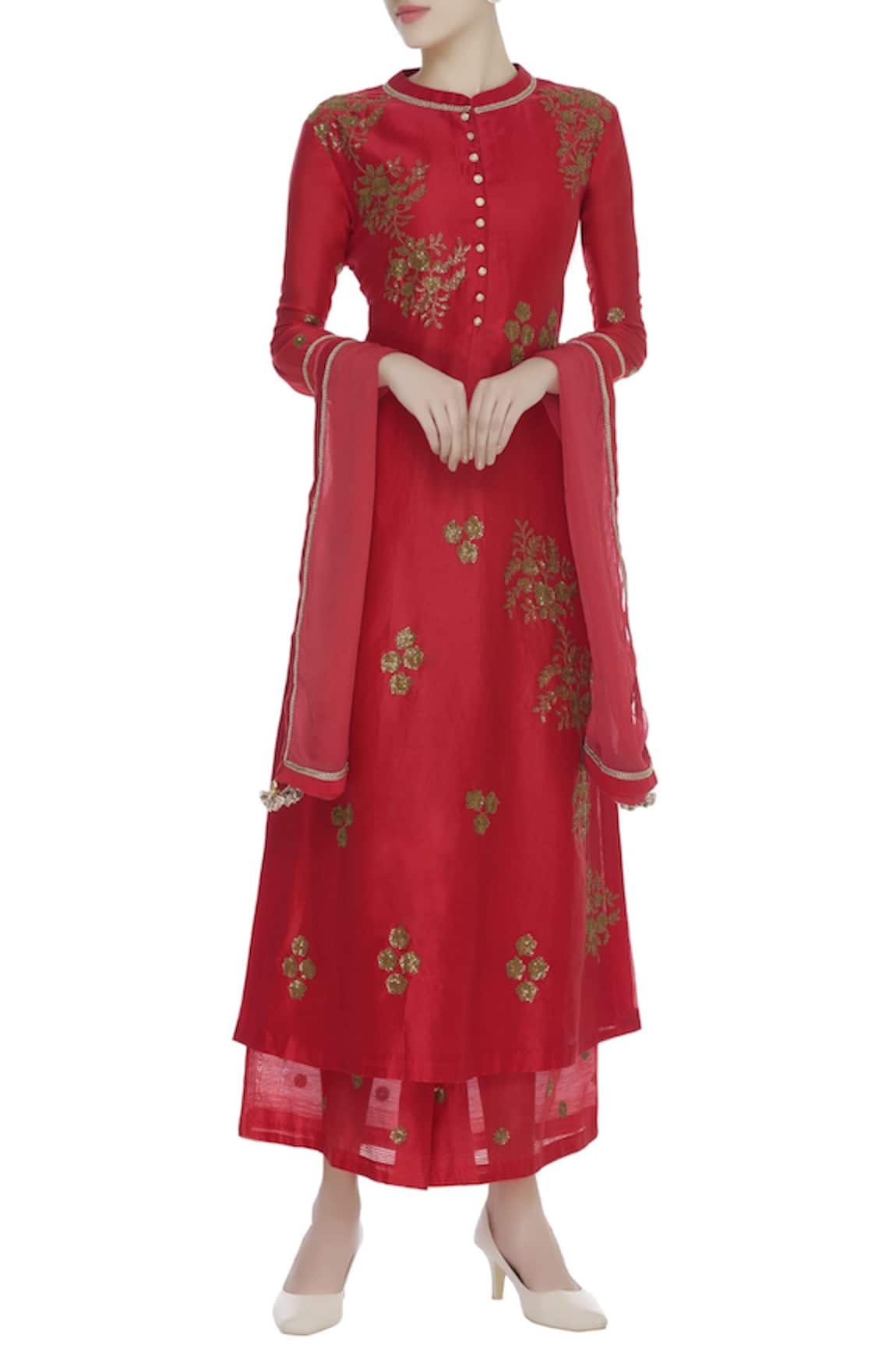 Manasi Sengupta Embroidered Kurta Palazzo Set