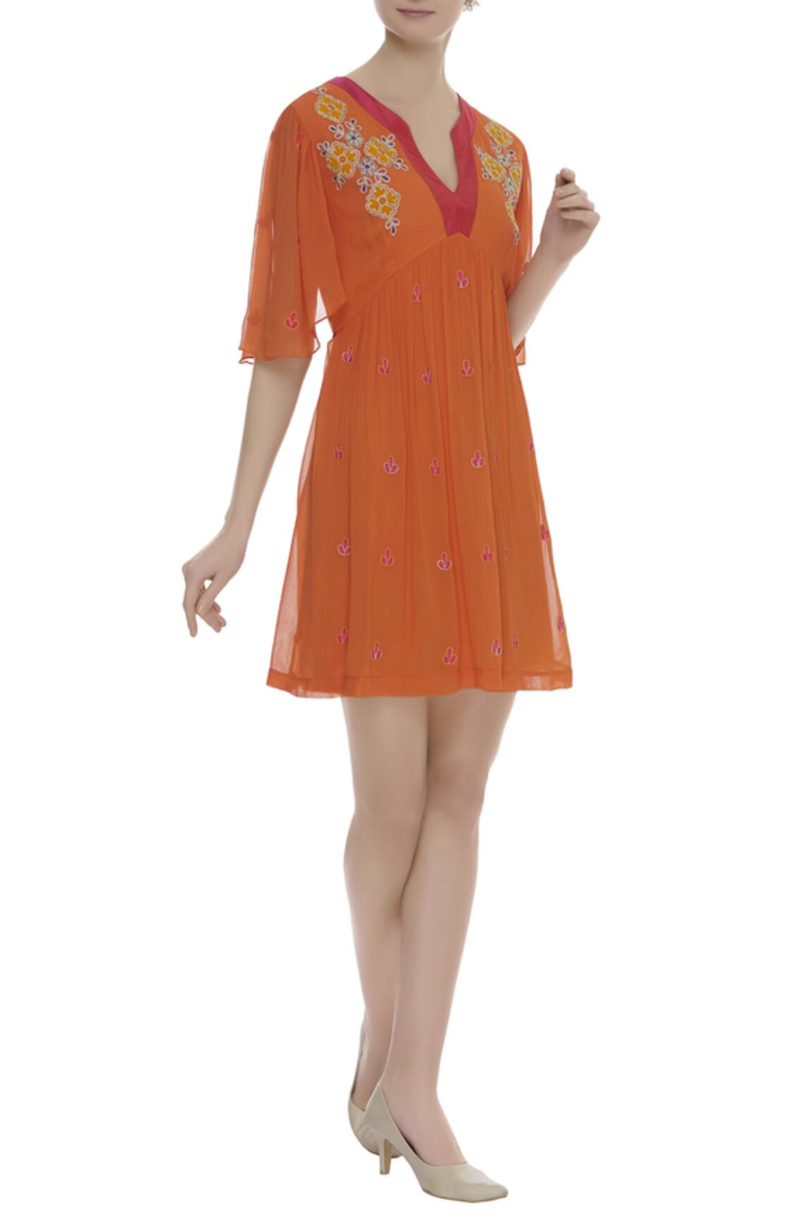 Arpan Vohra Motif embroidered pleated midi dress