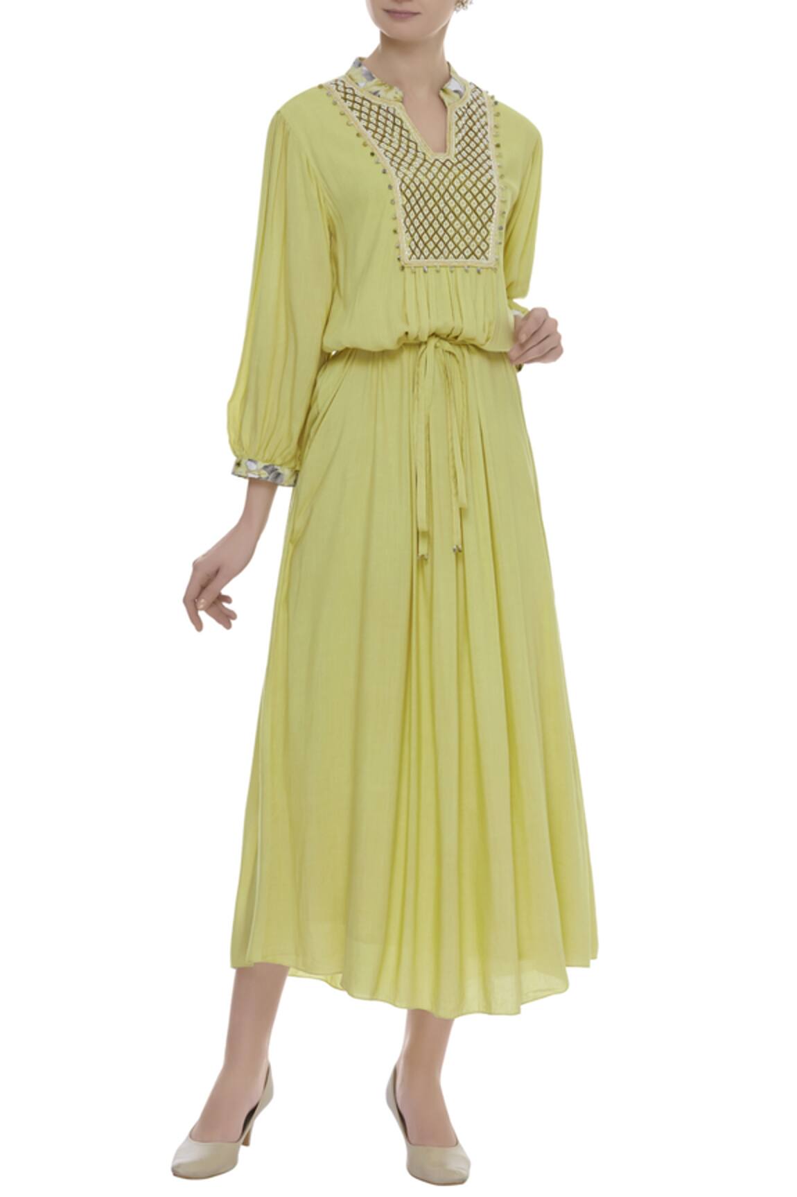 Arpan Vohra Embroidered pleated maxi dress