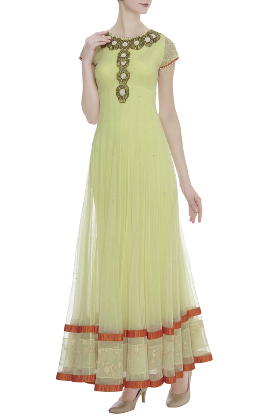 Arpan Vohra Tulle Embroidered Anarkali