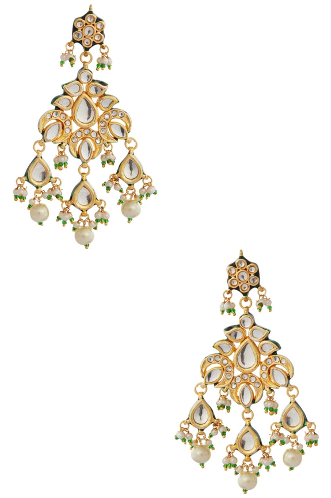 Posh By Rathore Kundan Dangler Earrings