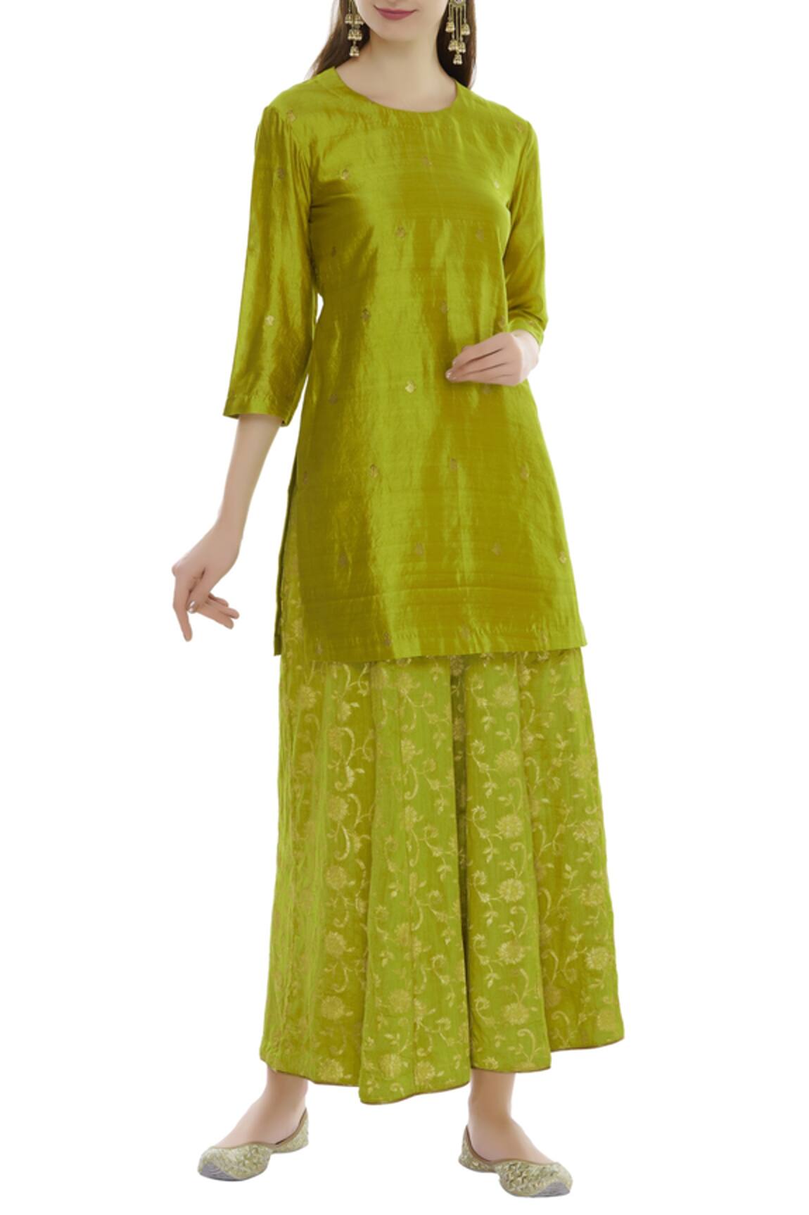 VISHWA BY PINKI SINHA Banarasi silk kurta sharara set 