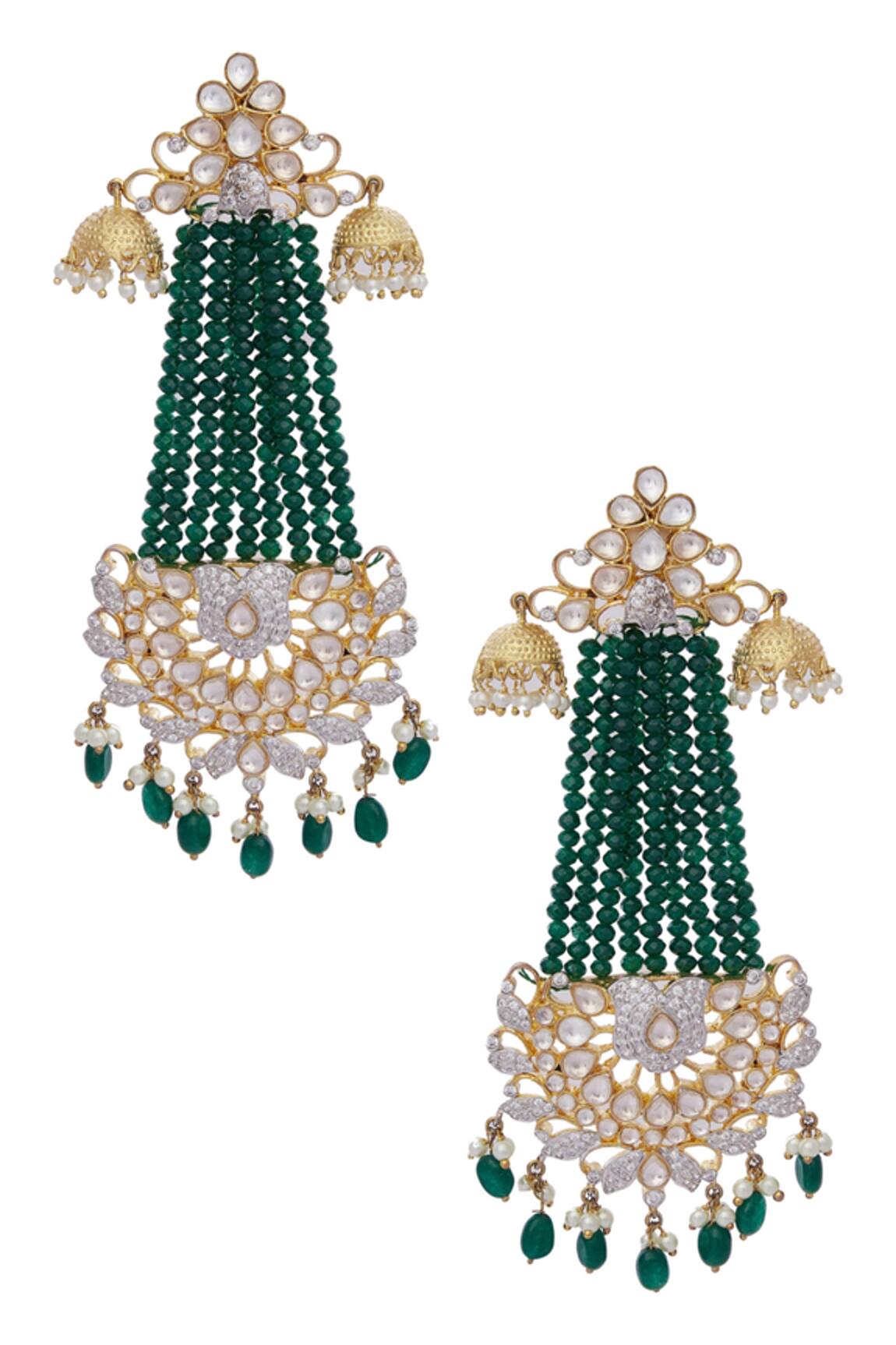 Kripaa Pranay Crystals & Bead Embellished Dangler Earrings